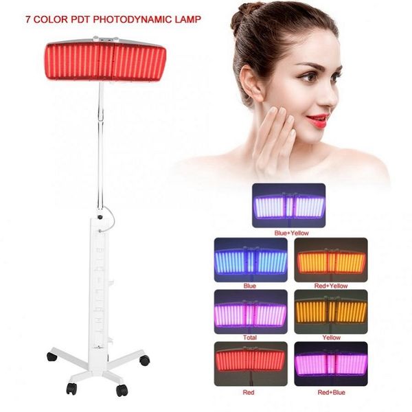 Lâmpada de terapia de bio-luz de rejuvenescimento de pele led 7 cores luz led facial pdt terapia de fótons de luz led máquina de cuidados faciais pdt