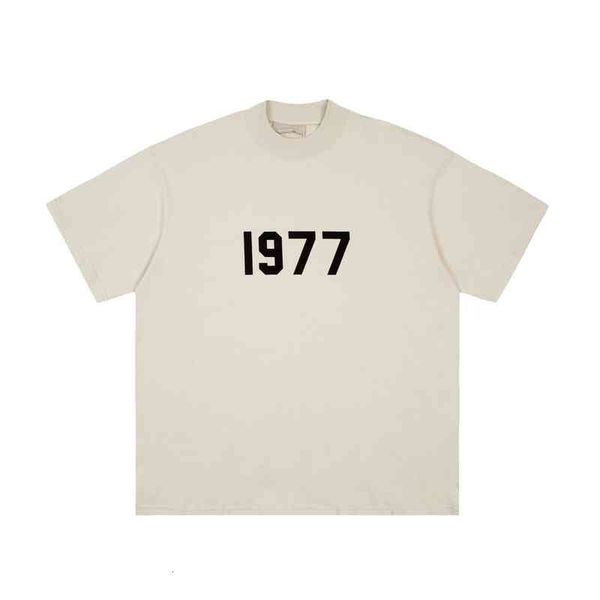

50% discount bagsdouble fog essentials season 8 thread 22ss digital 1977 flocking loose t-shirt two-piece set, White;black