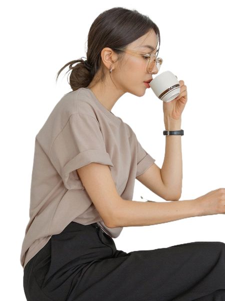 

dazy-less solid drop shoulder tee f7xj#, White