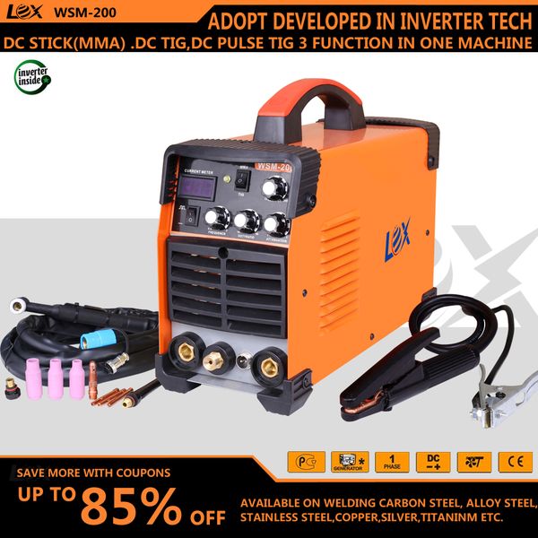 

200a digital mig welder 220v igbt arc lift tig 3 in 1 welding machine us stockw wsm-200