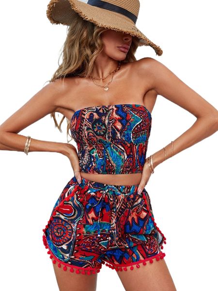 

geo print shirred tube x6mi#, White