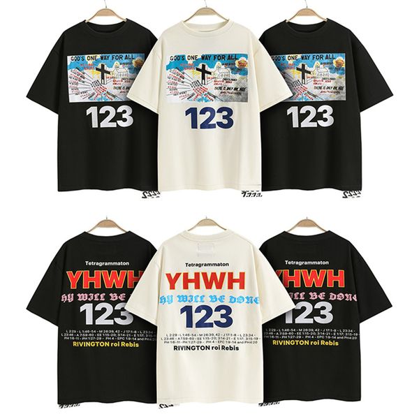 Mode Hip Hop Vintage Tops T-shirt Für Herren Kirche Kreuz Druck High Street Kurzarm Casual Lose Tss T-shirts RRR123