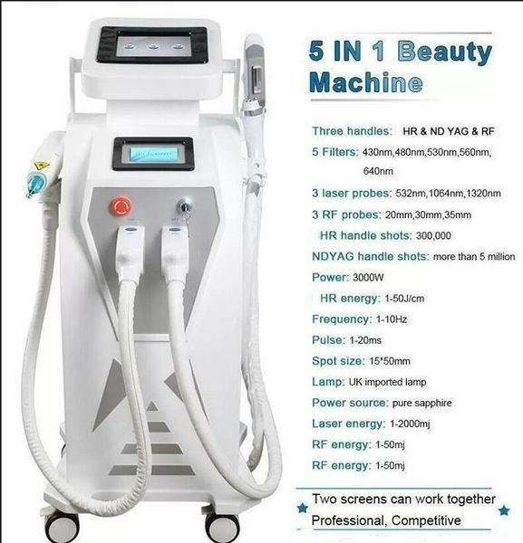 

new arrival 4 in1 multi-function ipl tattoo removal machine vascular pigment acne therapy laser 5 filters opt tattoo/ acne/pigment/wrinkle/v, Black