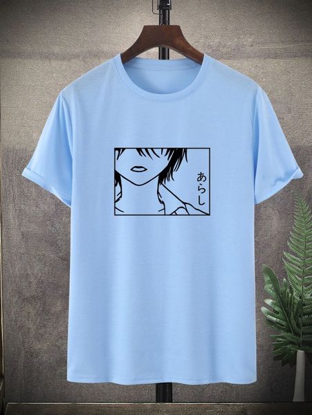 

men figure & japanese letter graphic tee x9zv#, White;black