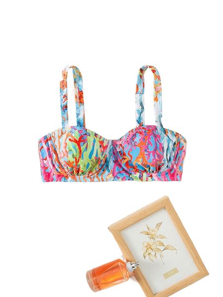 

random allover print underwire bikini j9ye#, White;black