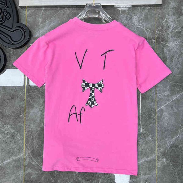 

summer ch men's classic loose designer t shirts short sleeves letter horseshoe sanskrit cross print sweatshirts t-shirts woman tees hio, White;black