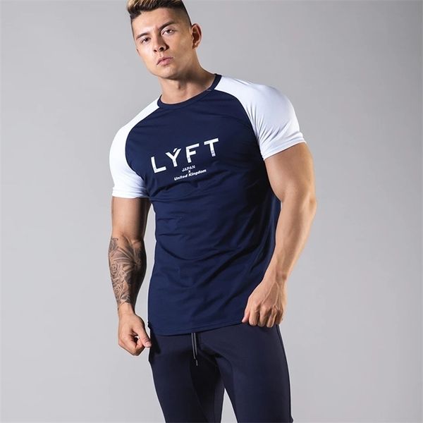 

running shirt men mesh breathable patchwork fitness tees sport t-shirt gym training short sleeve workout sportswear jerseys 220407, White;black