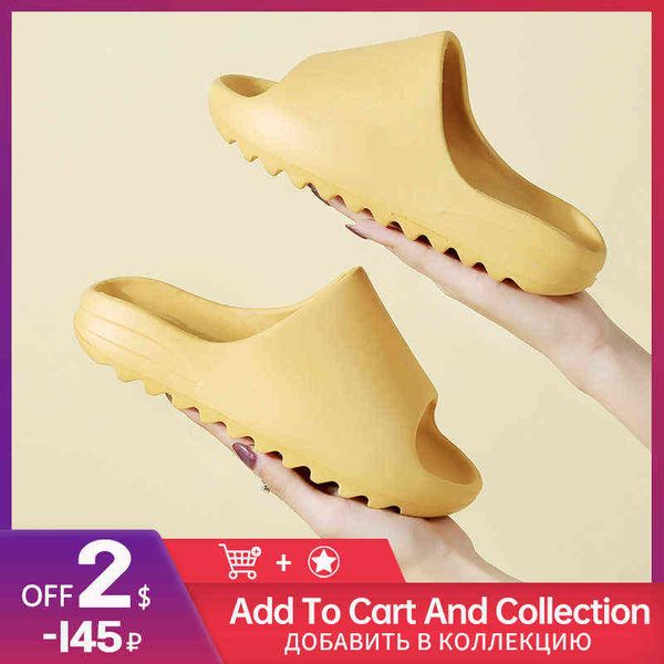 

couple home soft slippers thick sole non-slip eva indoor shoes flat slides men women beach outdoor light flip flops plus size t220728, Black
