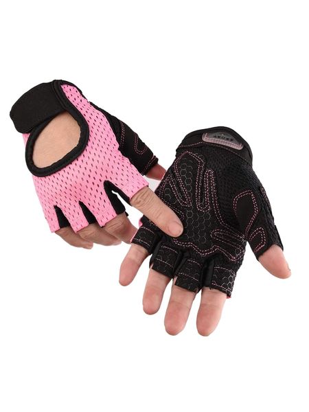 

1pair half-finger breathable fitness gloves h1px#, Gray
