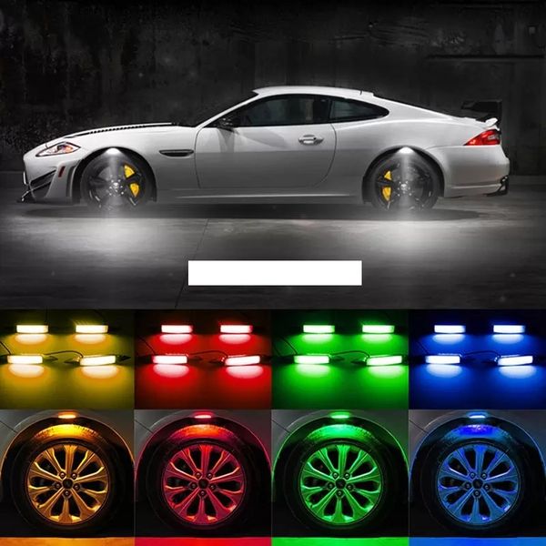 

car wheel tyre lights eyebrow lght atmosphere led auto wheels eyebrows neon tire flash night lamp with 7 colors