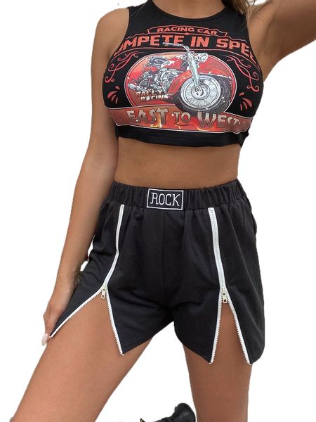 

zipper front shorts p8ly#, White;black