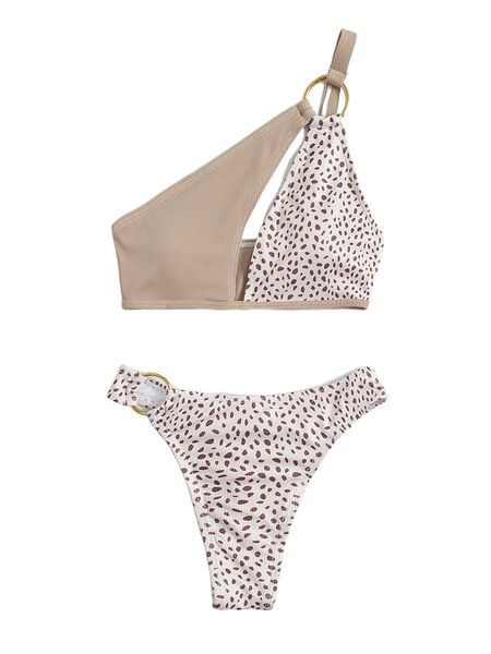 

dalmatian rib ring linked bikini swimsuit p4jw#, White;black