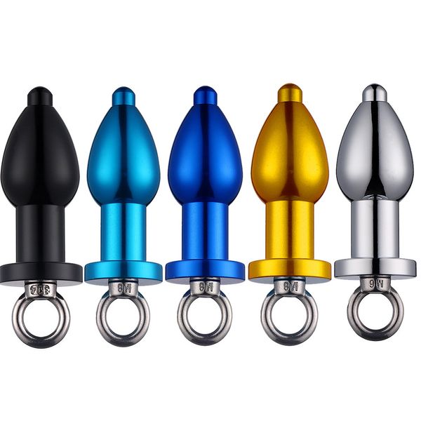 sexy Spielzeuge Einlauf Analstecker hohl dualem Zweck Edelstahl Pull Ring abnehmbar