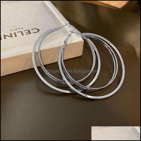 

hoop hie earrings jewelry metal double layer circle fashion trend personality earring sier color simple dhg3d, Golden;silver