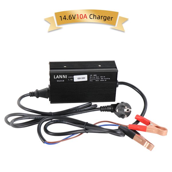 10A Ladegerät 12V V Li-Ion Batterie Ladegerät Ausgang 14,6V LED mit Lüfter Aluminiumgehäuse