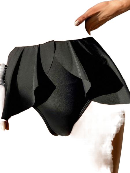 

ruffle trim high waisted bikini panty 94my#, White;black