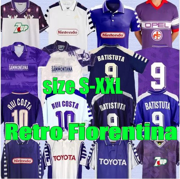 

1991 1992 fiorentina retro soccer jerseys 1993 1998 1999 89 90 91 92 93 94 95 96 97 98 99 00 fiorentina maillot batistuta rui costa vintage, Black;yellow