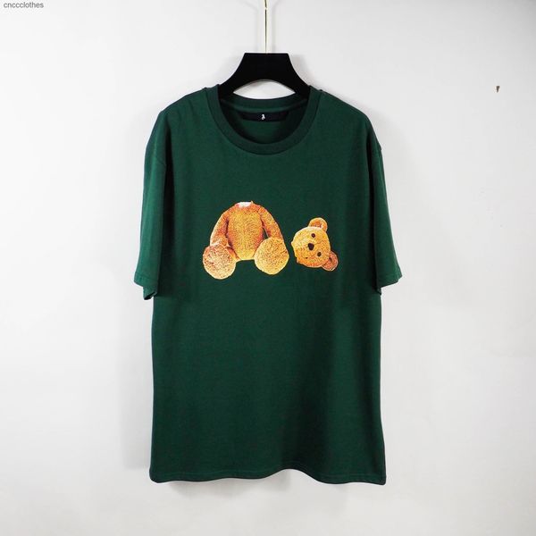 

men's t shirt leisure youth collarless loose ordinary letter bear green base shirt short sleeve t-shirt, White;black