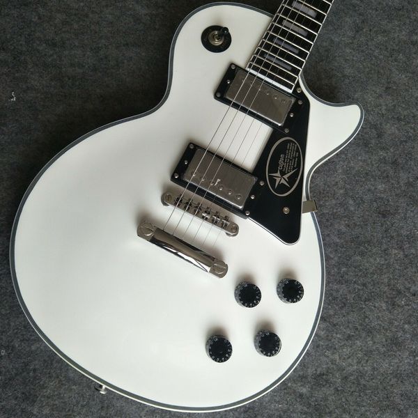 

custom factory high-quality double pickup white electric guitar