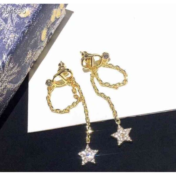 

2022 factory wholesale new dijia style long two earrings with red mesh, Golden