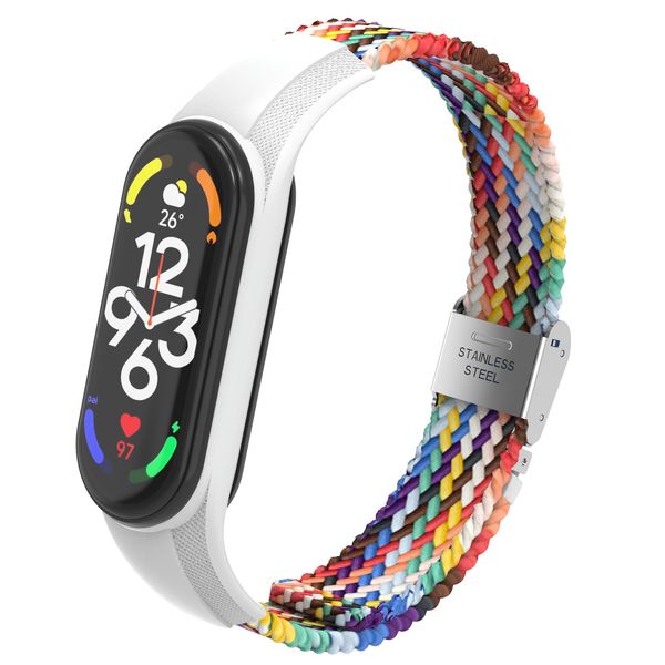 

designer smart watch band for xiaomi mi band 7 elastic strap nylon watchband adjustable mens sport wristband bracelet wrist straps miband ba