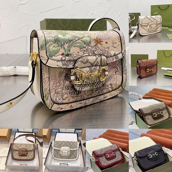 

new style 1955 horsebit vintage saddle messenger bag with colored strap shoulder crossbody bags designer luxury handbags women's fashio