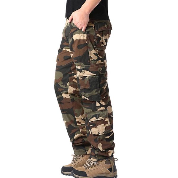 Männer Hosen Indoor Outdoor Herren Mode Lässig Camouflage Multi Tasche Zipper Schnalle Männliche Fracht Werkzeug PantsMen's