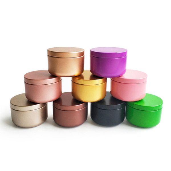 

aluminum candle tin 50ml perfume bottle round candle containers cosmetic jars oil cream pot empty aromatherapy sealed metal can travel