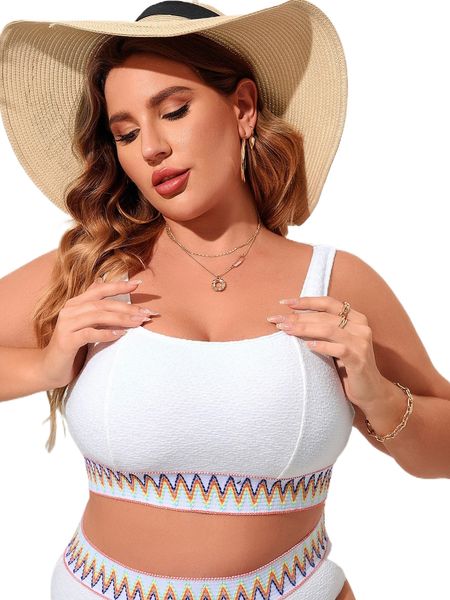 

plus contrast chevron tape bikini x6yg#, Black