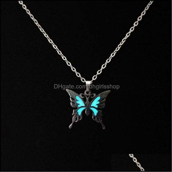 

pendant necklaces rinhoo asymmetric necklace stainless steel pentagram butterfly double chain women men dhgirlsshop dhgtl, Silver