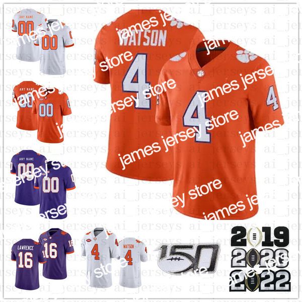 

james james james 2022 ncaa college football jerseys clemson tigers jersey 4 watson 16 trevor lawrence custom stitched, Black