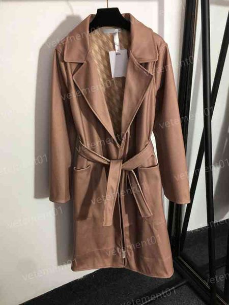 

womens designer trench coats light pink fashion street brand logo print cardigan long sleeve coat luxury jackets for women clothing, Tan;black