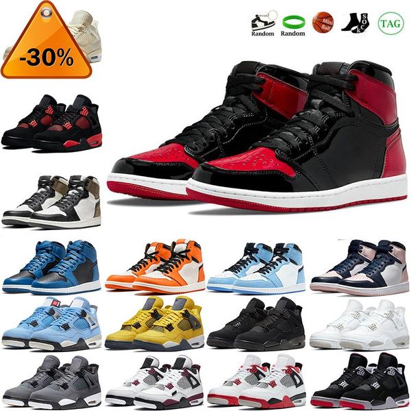 

men basketball shoes women jumpman4s red thunder 4 black cat 4s 1s bred patent dark mocha marina university blue mens sports sneakers