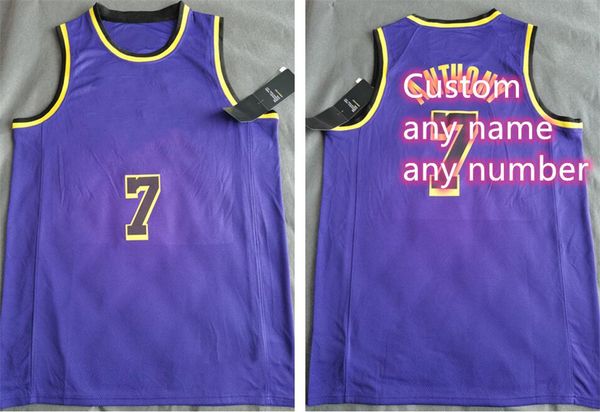 Bedruckte Los Angeles Custom DIY Design Basketball-Trikots, individuelle Team-Uniformen, personalisierbar, mit beliebigem Namen und Nummer, für Männer, Frauen, Kinder, Jugendliche, Jungen, lila Trikot