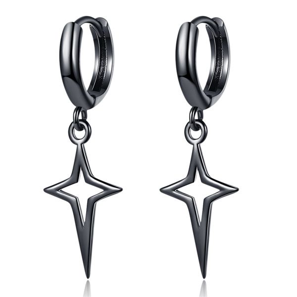 

new ladies fashion dangle & chandelier black thai silver star simple vintage long tassel earrings a257