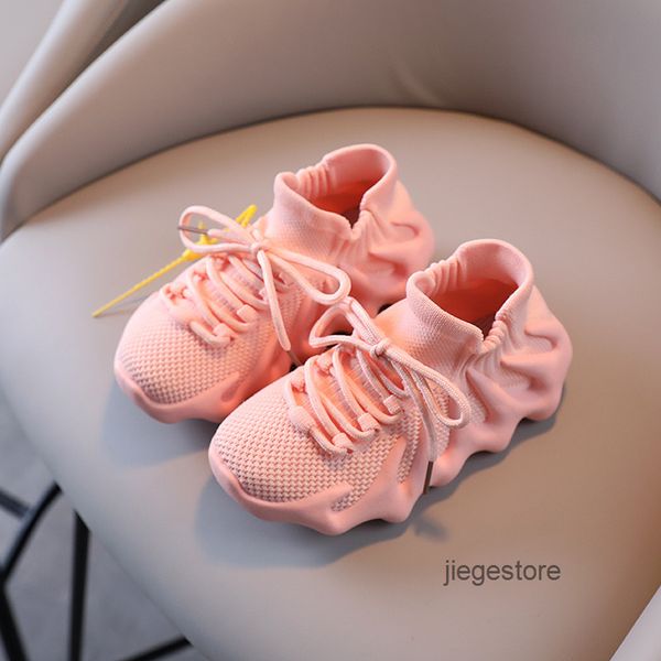 

2021 new children's flying weaving sports shoes korean fashion ocs socks shoes men's and women's baby casual shoes cover feet, Black