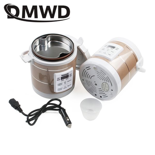 DMWD 12V 24V Mini carroceiro de caminhão fogão a sopa de sopa Máquina de cozinha alimentos a vapor de aquecimento elétrico aquecedor de refeições aquecedor 220707