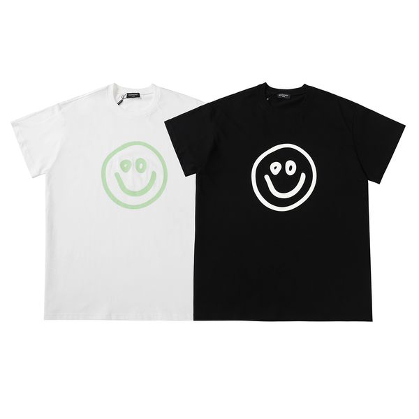 

mens t shirts short sleeve paris family apparel t-shirt casual smiley face luminous summer womens hip hop, White;black