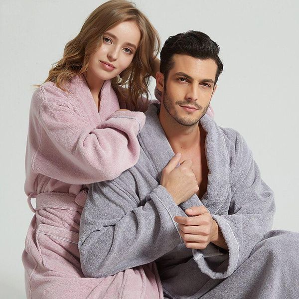 

men's sleepwear cotton terry toweling bathrobe robes spa el bath robe women home clothes shawl collar dressing gownmen's, Black;brown