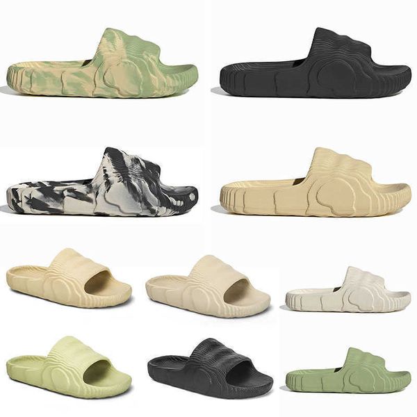 

new arrival originals adilette 22 slides designer slippers mens womens black grey magic lime desert sand white pantoufle flip flops platform