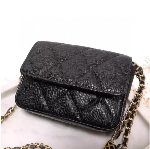 

tz france women's mini flap waist bust crossbody bags caviar leather/lambskin genuine leather luxury designer outdoor sacoche handbags