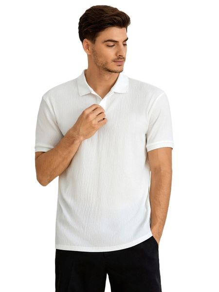 

men solid polo shirt k2qm#, White;black