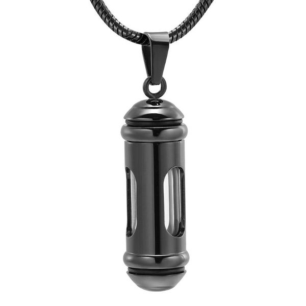 Collane con ciondolo Vetro Cremazione Gioielli Tenere HumanPet Memorial Ashes - Cilindro Keepsake Urn Collana per donna Uomo Ciondolo