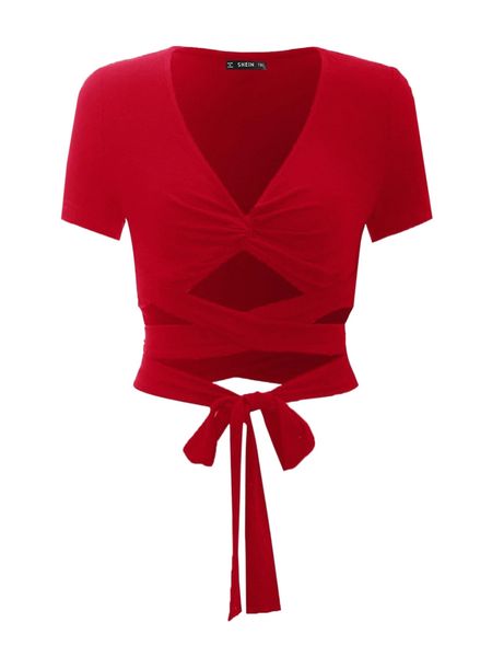 

plus twist crisscross tie front s8wp#, Black