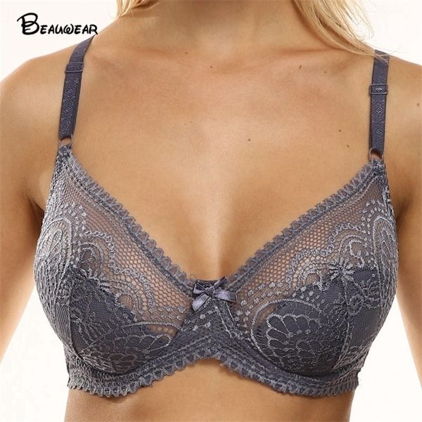 

beauwear b c cup french style light weight women lace bra breathable back closure adjustable strap soft deep v thin lingerie 220627, Red;black