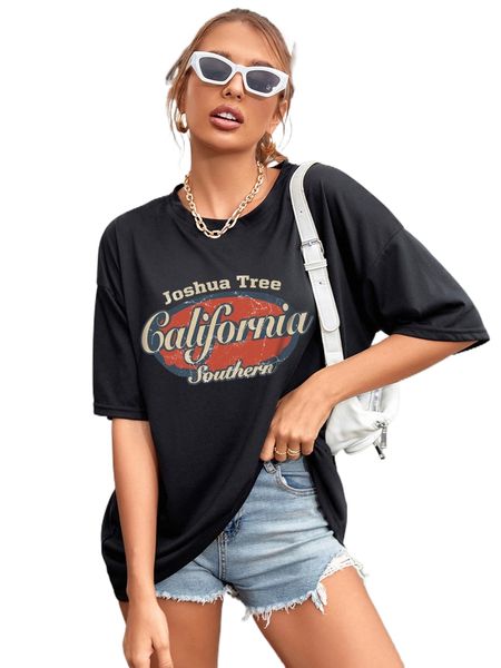 

letter graphic drop shoulder oversized tee p0co#, White