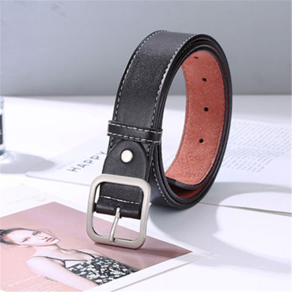 

belts mens womens belt black genuine leather gold smooth buckle with orange box dust bag orange gift #vz05, Black;brown