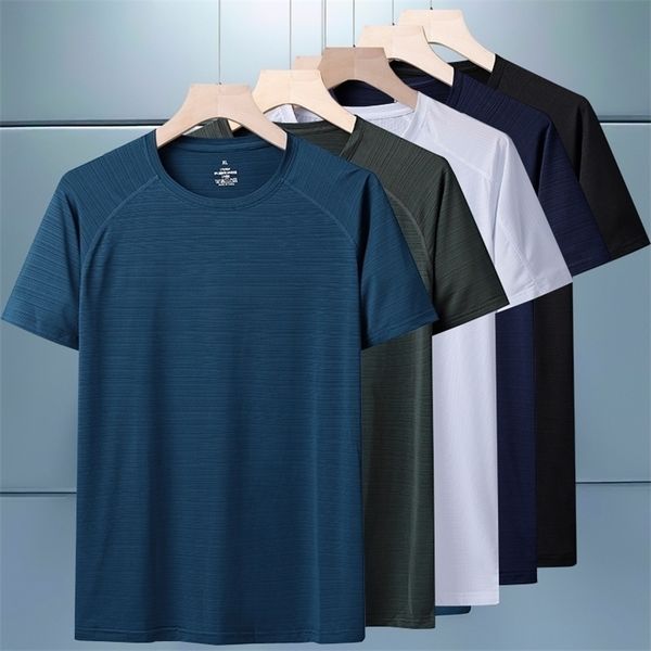 

men's t-shirt breathable comfortable casual round neck cool and quick drying short sleeve loose fitness half 220411, White;black
