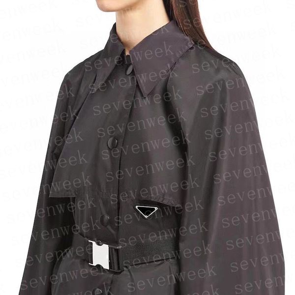 

womens coats designers cardigan jackets with triangle badge fashion brand ladies windbreaker coat women jacket belt outerwear woman, Black;brown