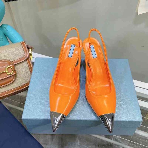 

sandals gaoding summer shallow mouth temperament sandals women's high heels metal pointed thin heel iron head back trip belt shoes, Black